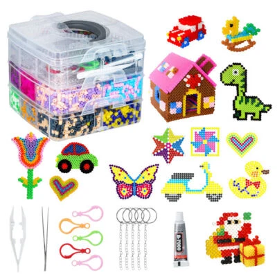 10600 Stück Bügelperlen Set Steckperlen mit Aufbewahrungsbox Bügelperlen Platten - Bild 1 von 4