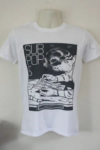 Sub Pop T-Shirt Nirvana Sonic Youth Green Fugazi Pavement sleater kinney - Picture 1 of 2
