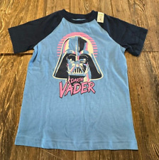 New w/Tags Boys Cute Light Blue Darth Vader Short Sleeve Logo T-Shirt Size 5