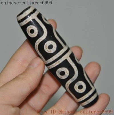 Colgante amuleto exorcismo cuentas ojo del cielo ónix ágata natural tibetano de 3"" Foto 1 de 4