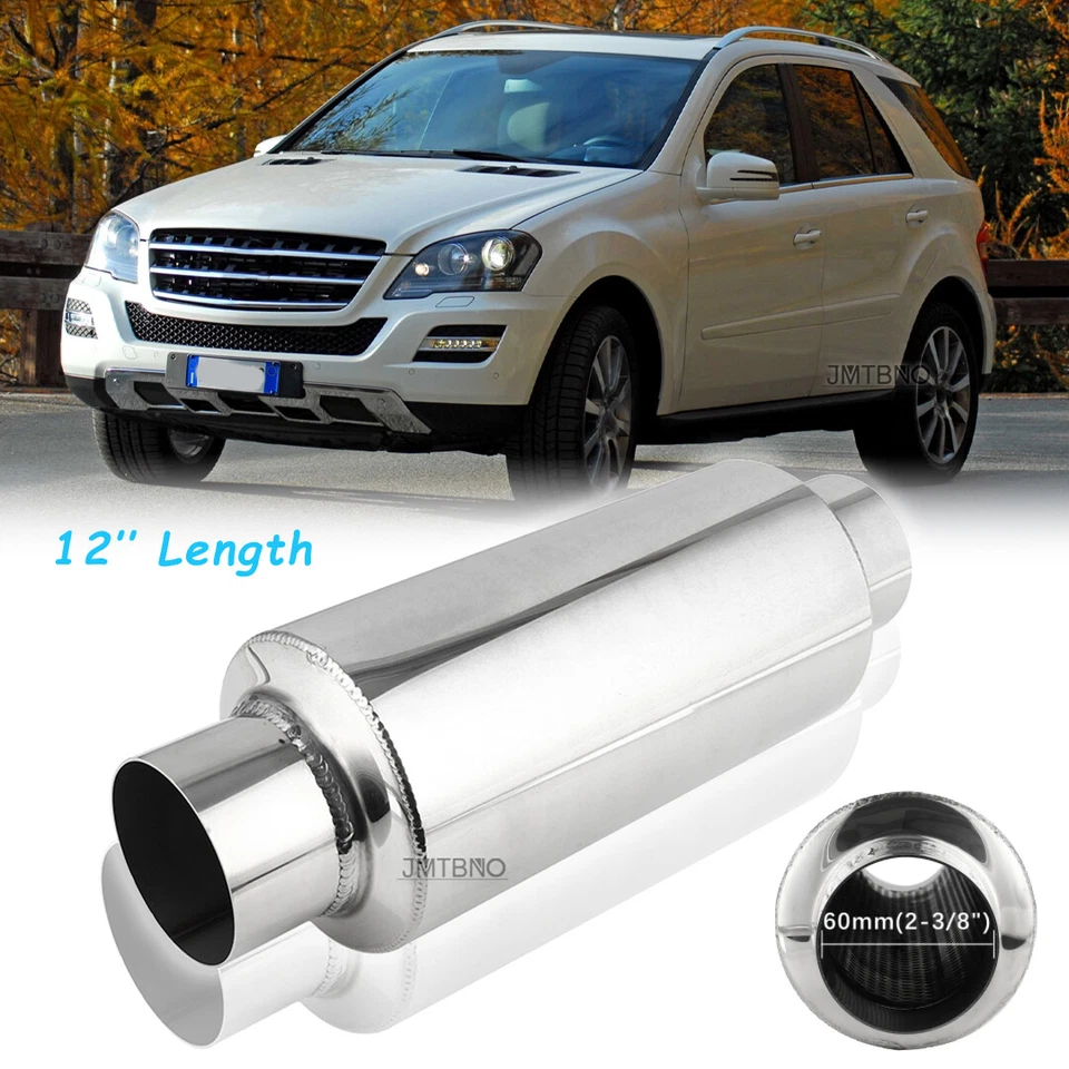 Silenciador de escape de entrada/salida de 2,5" resonador tono profundo 12"" para Mercedes-Benz ML350 Foto 1 de 4