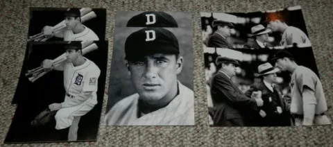 Hank Greenberg SIX COUNT (6) Photo Postcards Detroit Tigers (3 DIFF) Babe Ruth Cover