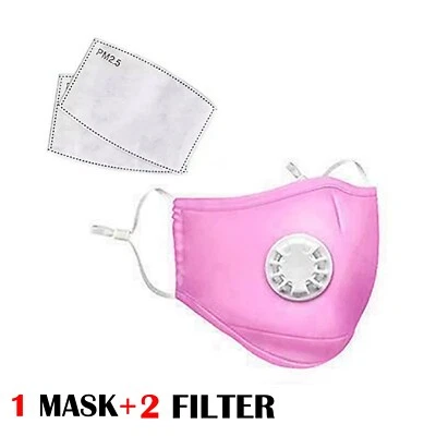 2 Reusable Face Filter Mask Protection Activated Carbon Mask W/4 Filters PM2.5 - Image 1 of 4