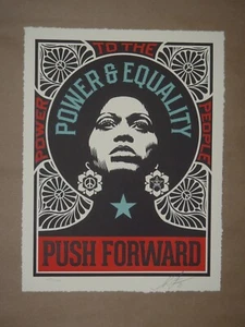 Obey Giant Shepard Fairey Push Forward Letterpress Urban Art Print Poster - Picture 1 of 4