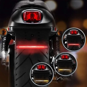 Luz LED De Señal De Giro y Freno Universal Para Motocicleta Moto Ambar Rojo 12V - Picture 1 of 20