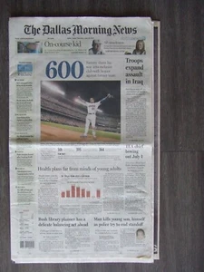 The Dallas Morning News - Sammy Sosa 600 - June 21, 2007 - Picture 1 of 2