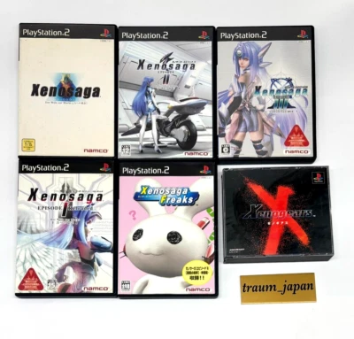 Xenogears Xenosaga I II III Freaks Reloaded Trilogy lot 6 set Namco PS PS2 JP - Image 1 of 4