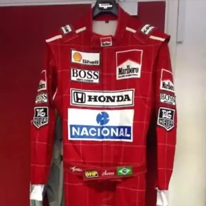 Ayrton Senna 1991 Embroidered /sublimation patches go kart racing Suit with Gift - Picture 1 of 3