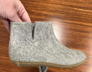 Glerups 100% wool boot / slipper with leather sole - GREY size 39 or 8.5W 7M EUC - Picture 1 of 8