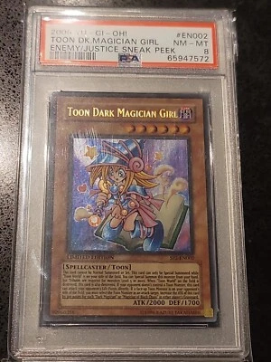 2006 Yugioh SP2-EN002 Toon Dark Magician Girl Ultra Rare Limited Edition PSA 8 - Image 1 of 2