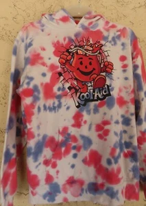 Kool Aid Hoodie Size M  Red White Blue Mad Engine Tie Dye Break Through Big Logo - Picture 1 of 5