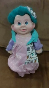 Vintage Applause Magic Trolls Aqua Blue Hair Eyes Plush Doll Outfit Bow 11" 1991 - Picture 1 of 2