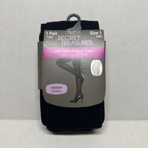 Secret Treasures High Waist Shaping Tights Size 1 Black Opaque 60 DEN 1 Pair - Picture 1 of 4