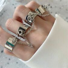Punk Cool Multi Layer Adjustable Chain Rings Four Fingers Combined Rotate Ring