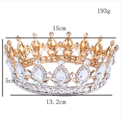 Crown King Queen Medieval Tiara Costume imperial Head Wear Gold Silver Royal - Image 1 of 4