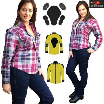 BIKERS GEAR AUSTARLIA Australian Bikers Gear Ladies kevlar Dupont lining motorcycle Lumberjack shirt