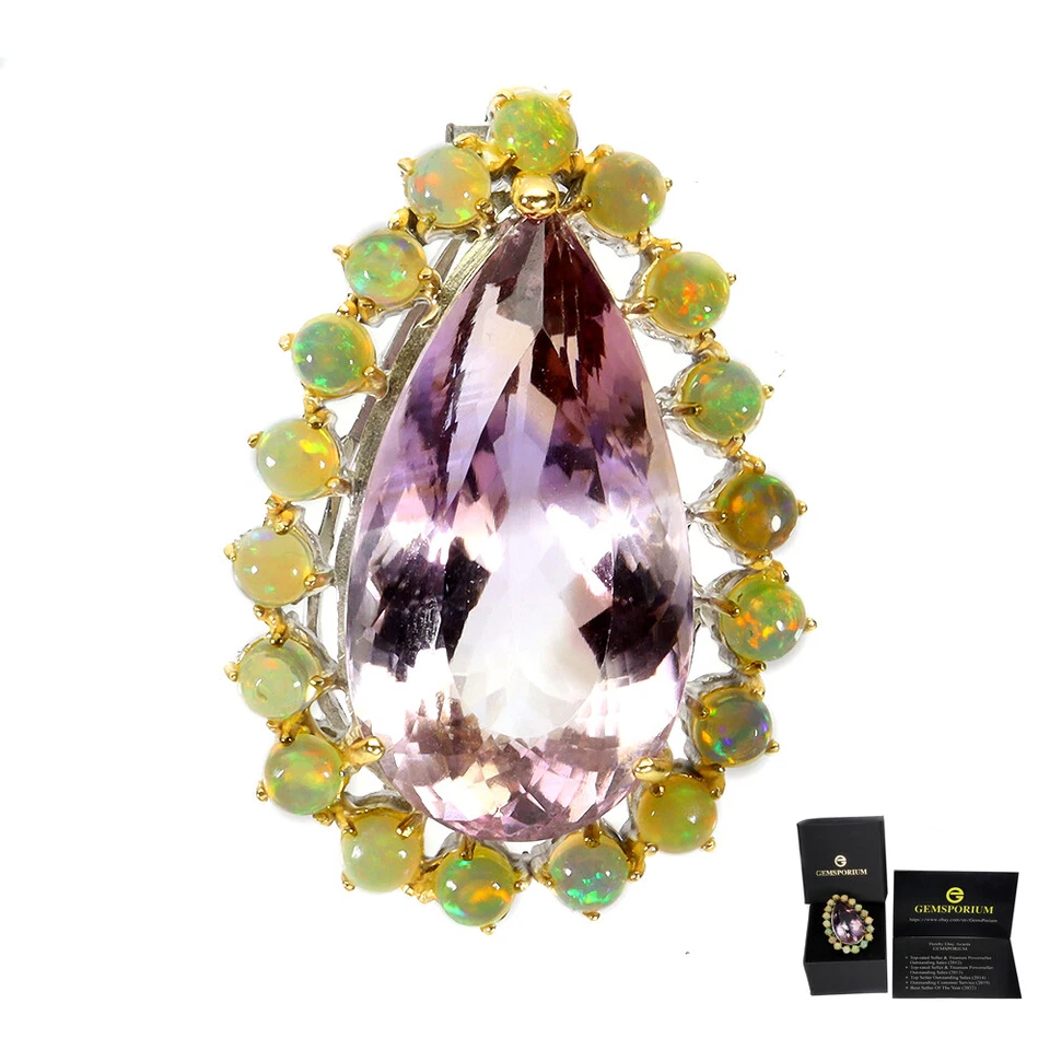 Colgante de plata 925 de verano pera ametrino 62 quilates ópalo de fuego piedra preciosa hecha a mano 💝💝 Foto 1 de 4