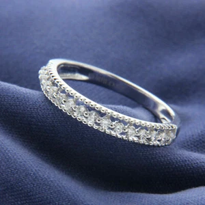 0.50 Ct Lab Created Diamond 14k White Gold Over Wedding Band - Picture 1 of 3