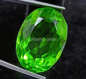 Top Quality 38.30 Ct Certified Green Moldavite Oval Shape Loose Gemstone 4AUY - Picture 1 of 6