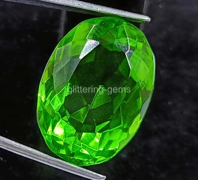 Top Quality 38.30 Ct Certified Green Moldavite Oval Shape Loose Gemstone 4AUY - Image 1 of 4