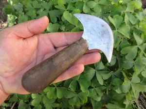 VTG OLD ANTIQUE GERMAN SOLINGEN LEATHER ROUND HEAD SKIVING KNIFE COBBLER TOOL - Picture 1 of 11