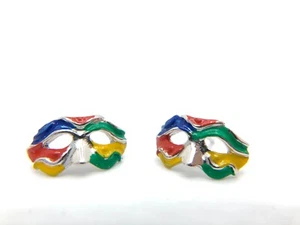 Orecchini Earring Arlecchino Veneziano Argento 925 lobo Smalti a Fuoco handmade - Imagen 1 de 5