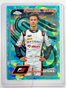 2024 Topps Chrome Sapphire Formula 1 F3 #50 Kacper Sztuka Aqua /99 Future - Picture 1 of 2