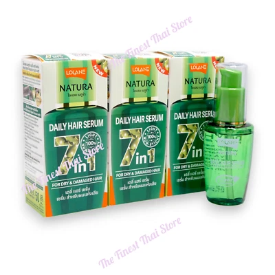 Lolane Natura Daily Hair Serum for Dry & Damaged Hair 50ml pack 3 bottles - Image 1 of 2