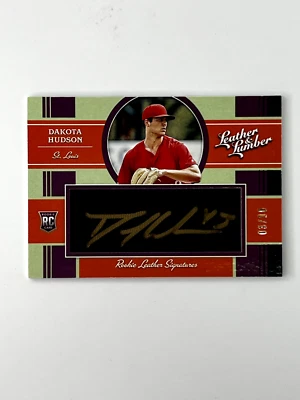 2019 PANINI LEATHER &LUMBER DAKOTA HUDSON 03/10 GOLD ROOKIE LEATHER SIGNATURES - Image 1 of 2
