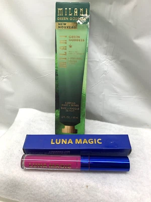 Máscara para dormir Milani Green Goddess + imprimación - máscara de aceite de cáñamo de cuidado personal y lápiz labial LM Foto 1 de 4