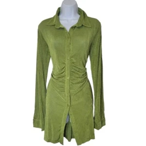 MASIE Women's Collared Button-Down Green Longsleeved Dress Size Large NWOT - Picture 1 of 10