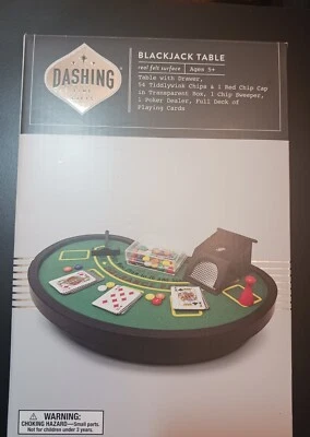 Mini Blackjack Table With All Accessories by Dashing Gift Set, New Open box - Image 1 of 4