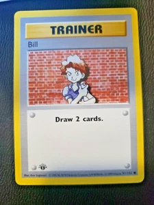 1999 Pokemon Base 1st Edition #91 Bill Pokémon Game CCG - Picture 1 of 5