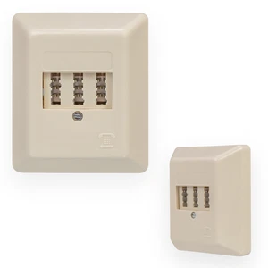 TAE Dose NFF Telefondose Aufputzdose 2*Telefon 1*Nebenstelle Dose Aufputz Fax - Afbeelding 1 van 5