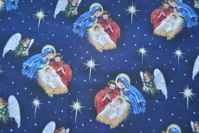 1 yd Christmas Nativity cotton fabric 42" wide Cranston - Image 1 of 2