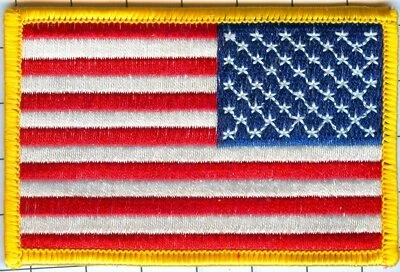 Lote de parches de bandera de Estados Unidos de 500@0,50 ea, Star Field derecha, borde dorado 3 1/2" X 2 1/4" Foto 1 de 4