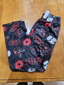 Star Wars Mens Fleece Lounge Pajama Pants Size M Black Darth Vader Imperial - Picture 1 of 6