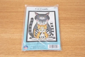 Design Works Cross-stitch Kit Cat Family 3450 5" X 7" - Bild 1 von 4