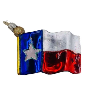 Texas State Flagge Lone Star TX Glas Ornament 2003 alte Welt Weihnachten 3,5” x 3” - Bild 1 von 6