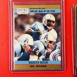 1990 Pro Set -WARREN MOON #4 NFL HOUSTON OILERS Hall Of Fame Quarterback 😎 - Bild 1 von 3