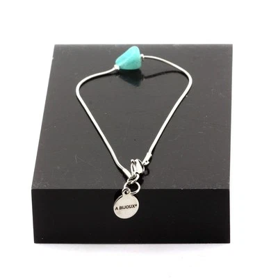 Steine Und Minéraux. Armband aus Edelstahl 1 Perle Amazonit Du Brazilien D, - Bild 1 von 2