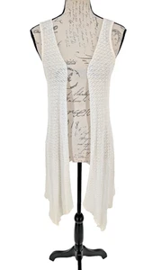 Cárdigan delantero abierto KNIT WORKS talla 16 crema tejido abierto textura elástica bonito - Imagen 1 de 11