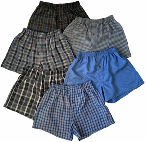 ToBeInStyle Boy Pack Of 3 Or 6 Assorted Cotton-Blend Tartan Patterned Boxers - Picture 1 of 8
