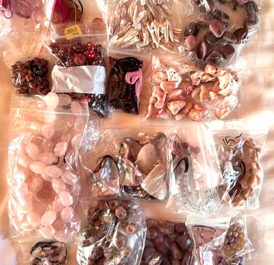 Mixed Bead Lot 4 Grab Bag Pink Designer Y2k Jewelry Making Supplies high quality - Image 1 of 2