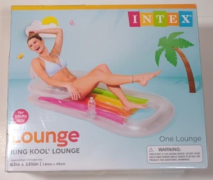 Intex King Kool Lounge Inflatable Adult Swimming Pool Lounger with Headrest NIB - Picture 1 of 6