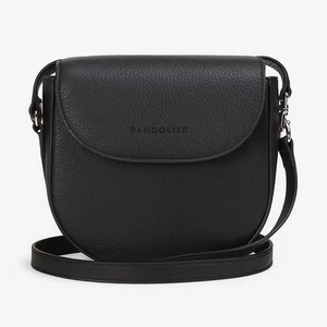 Bandolier kleine Umhängetasche schwarz genarbtes Leder mit Klappe - Bild 1 von 10