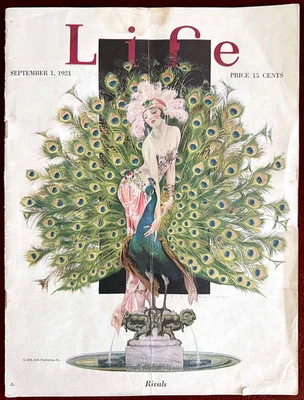Life Magazine ~ September 1, 1921 ~ Leyendecker Peacock Rivals - Image 1 of 4