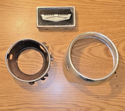 1964 ford custom 500 headlight bezel with beauty ring head light bucket - Image 1 of 3