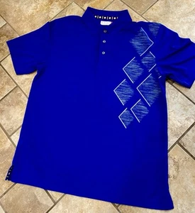 Polo de golf Ben Hogan Performance Power para hombre con patrón azul - talla grande - Imagen 1 de 5