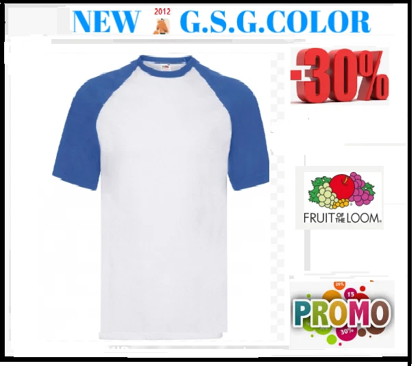 Camiseta Hombre Baseball Manga Corta 100% Algodón Talla M Fruit Of The Loom - Imagen 1 de 1